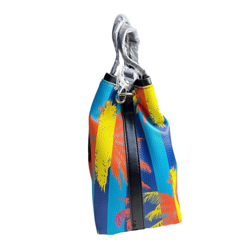 Tahari Bette Satchel Palm Print Vegan Leather‎ Crossbody Bag Multicolor NWT